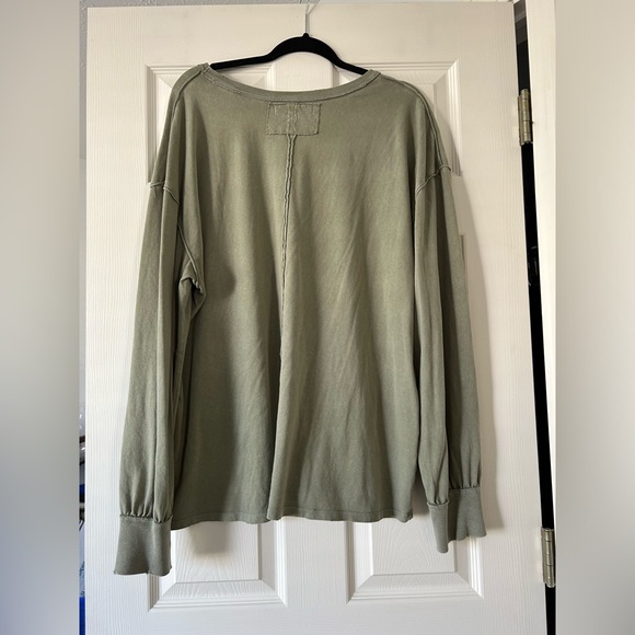 Free people Fade Into You Tee in olive; size L; $50 - Picture 2 of 7